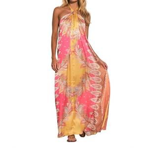 Elan Pink Halter Sundress Resort Wear Maxi